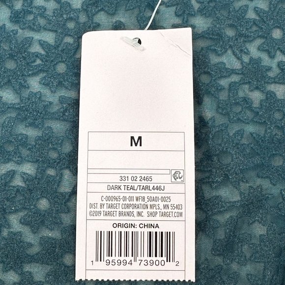 Wild Fable Women's Size Medium Blouse Tie Front Long Sleeve Dark Teal New - Picture 4 of 12